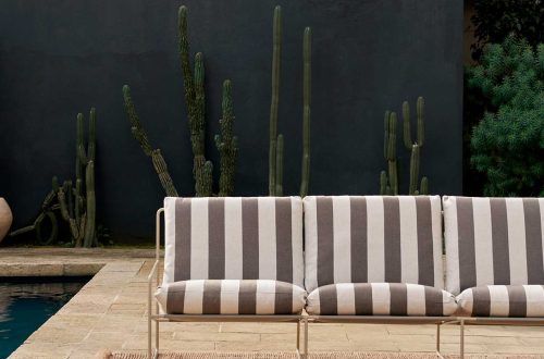 Desert 3-seater-Cashmere - Stripe - Chocolate Rey Metall